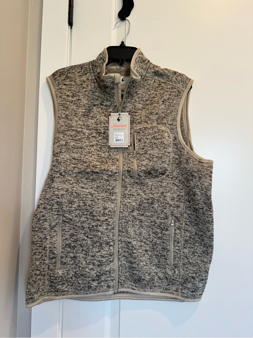 Hallstatt Men's Full-Zip Knit Vest in Heather Taupe